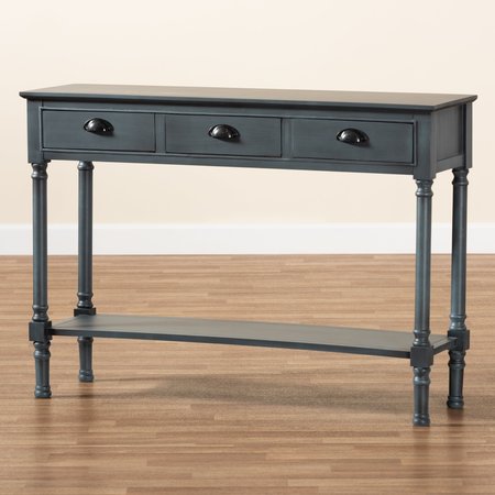 Baxton Studio Garvey French Provincial Grey Finished Wood 3-Drawer Entryway Console Table 179-11329-Zoro